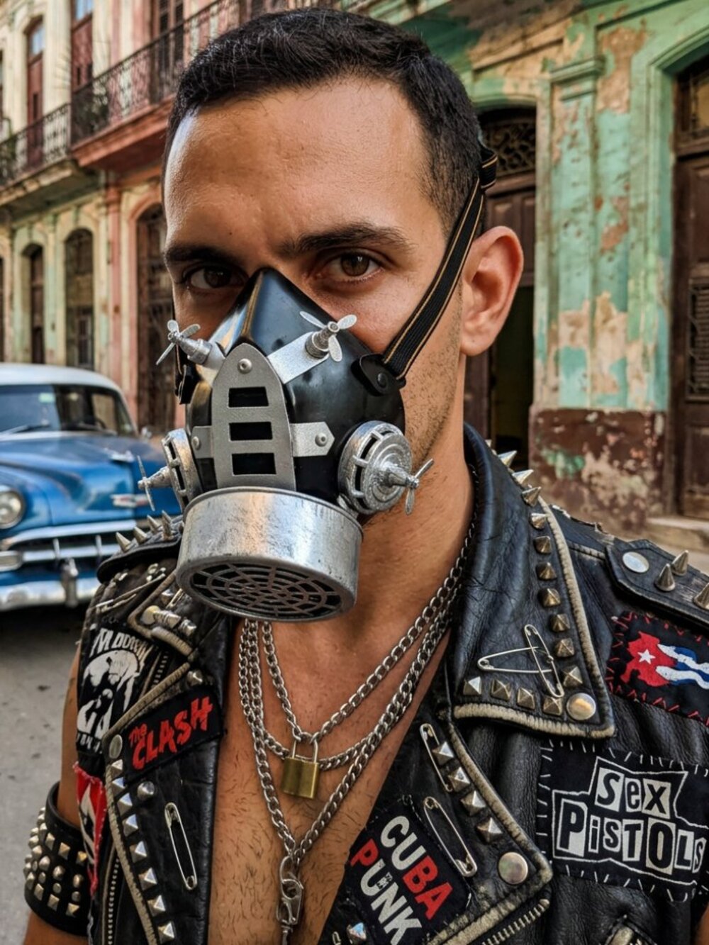 NEW Adult Robot Style Costume Gas Mask Black Silver Mechanical Half Face Cover